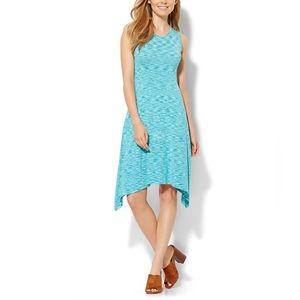 7th Avenue Design Studio New York & Company Light Blue Space-Dye Sidetail Dress